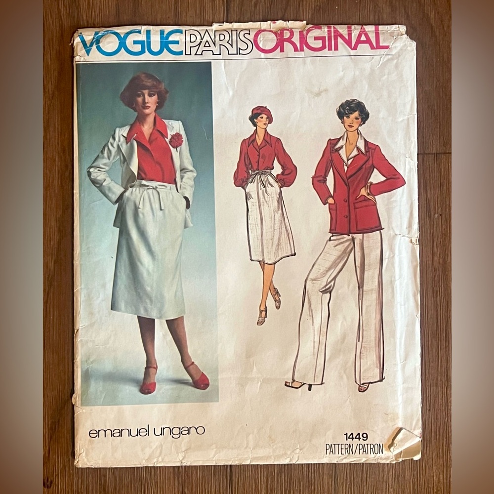 Vintage 70s Emanuel Ungaro 4piece Suit sewing pattern